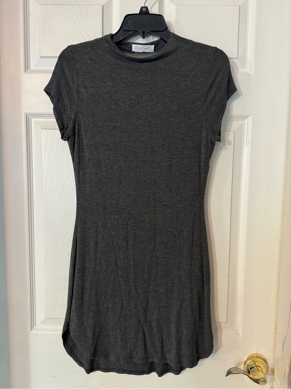 Basic Short Sleeve Dress - Charcoal